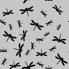 Dragonfly insect seamless pattern 670