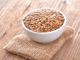 lentils in bowl on the table