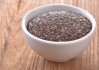 chia seeds isolated in boel on the table