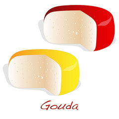 Isolated Gouda cheese  vector illustration on a white