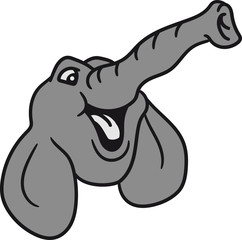 gesicht kopf elefant sitzend lustig comic cartoon spaß lachen
