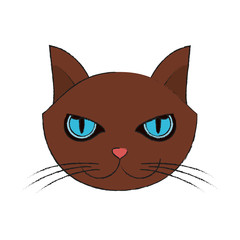cat icon over white background. vector illustration