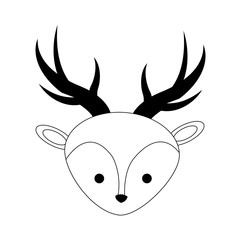 cute deer icon over white background. vector illustration