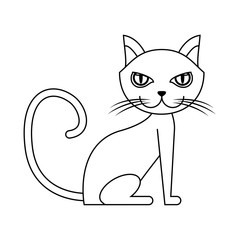 cat icon over white background. vector illustration