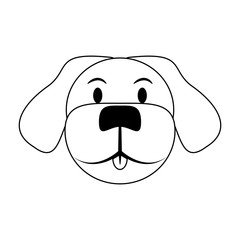 cute dog icon over white background. vector illustration