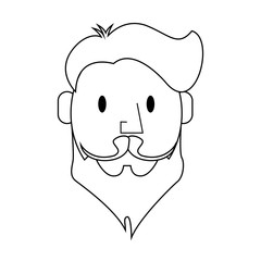 man with beard icon over white background. hipster style concept. vector illustration