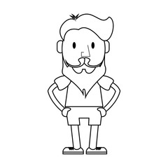 man with beard icon over white background. hipster style concept. vector illustration