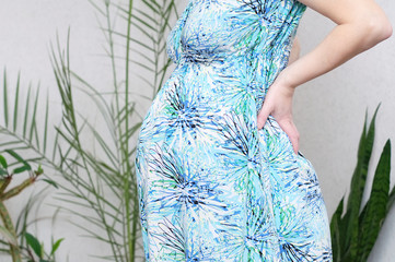 pregnancy belly of woman. Happy motherhood. Expecting baby birth, third trimester, being mother. Prenatal period, pregnancy health, prepared for child birth, maternity clothing, dress pregnant fashion