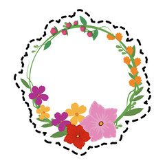 delicate assorted flower crown  icon image vector illustration design 