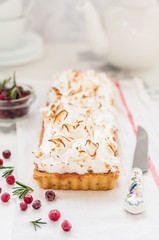 Cranberry Meringue Tart