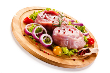 Raw pork chops