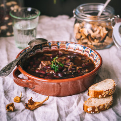 Wild Mushroom and Kidney Bean Soup