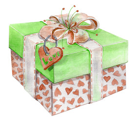 watercolor gift box - 142774768