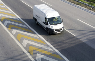 Delivery Van On Highway