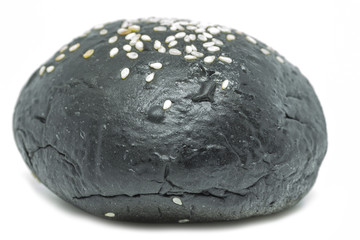 black charcoal bun on white background