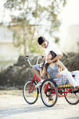 Fototapeta premium Cycling Lovely Couple