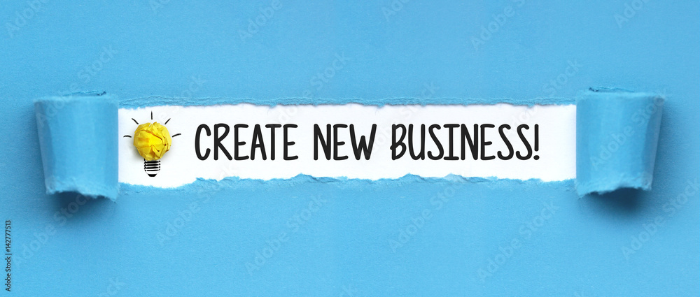 Wall mural create new business / papier