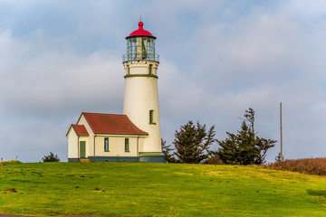 Fototapeta na wymiar Cape Blanco Lighthouse at Pacific coast, built in 1870