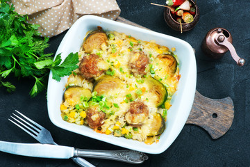 vegetables with meatballs