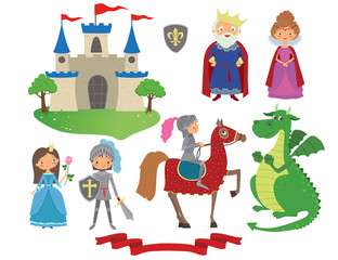 Obraz na płótnie Canvas Fairy tale medieval characters