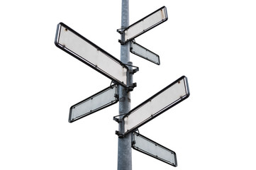 Blank street signboard, isolated on white background