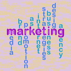 Pattern, puzzle with words business concepts. Sales and marketing strategy campaign as a art. Vector.