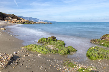 Fototapeta na wymiar The Mediterranean coast a sunny day in Alcocebre
