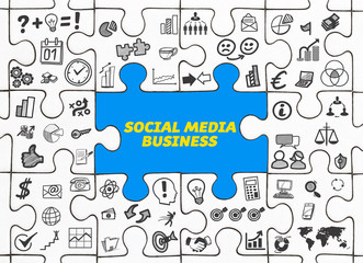 Social Media Business / Puzzle mit Symbole
