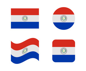 set 4 flags of paraguay
