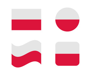 set 4 flags of poland