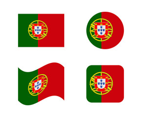 set 4 flags of portugal