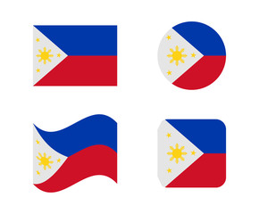 Obraz premium set 4 flags of philippines