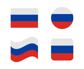 Fototapeta premium set 4 flags of russia