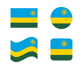 set 4 flags of rwanda