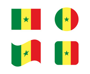 set 4 flags of senegal