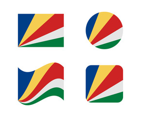 set 4 flags of seychelles