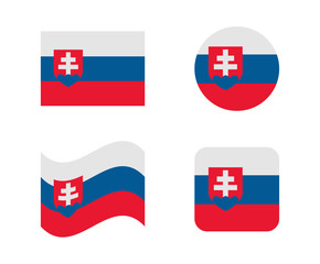 Obraz premium set 4 flags of slovakia