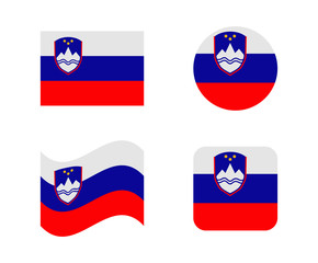 set 4 flags of slovenia