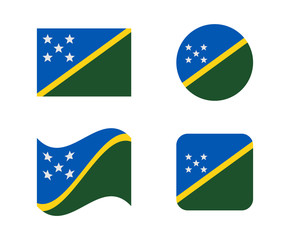set 4 flags of solomon islands