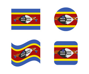 set 4 flags of swaziland