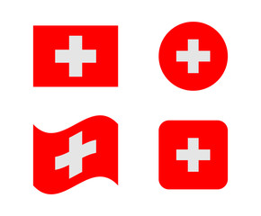Obraz premium set 4 flags of switzerland