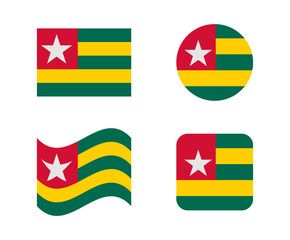 set 4 flags of togo