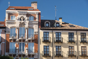 Burgos (Spain): historic buildings in Plaza Mayor