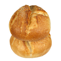 Two crusty bread rolls