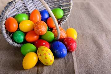 Fototapeta na wymiar Easter eggs for Christian holiday