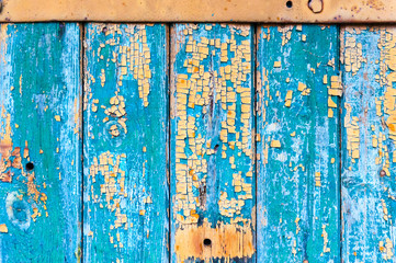 Green Wooden Texture from Board with Structure and Chink,Old Paint,Cracks.