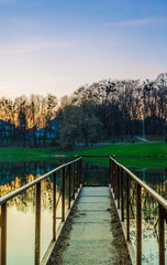 City park during the sunset