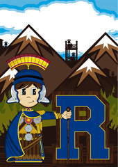 R is for Roman Alphabet Learning Illustration