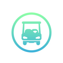 Golf car vector icon on white, vector illustration