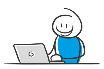 Stick Figure Series Blue / Computer